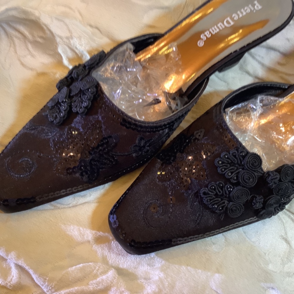Pierre‎ Dumas black wedge sequin EUC - Picture 9 of 13
